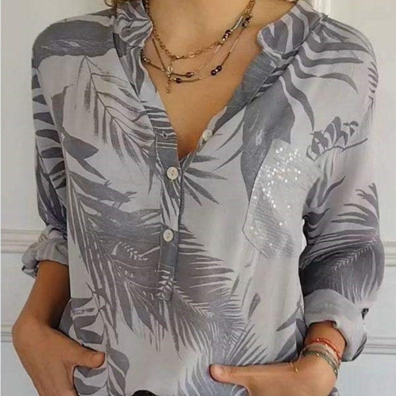 🔥2025 HOT SALE - 50% OFF🔥Women's Fashion V-Neck Printed Top