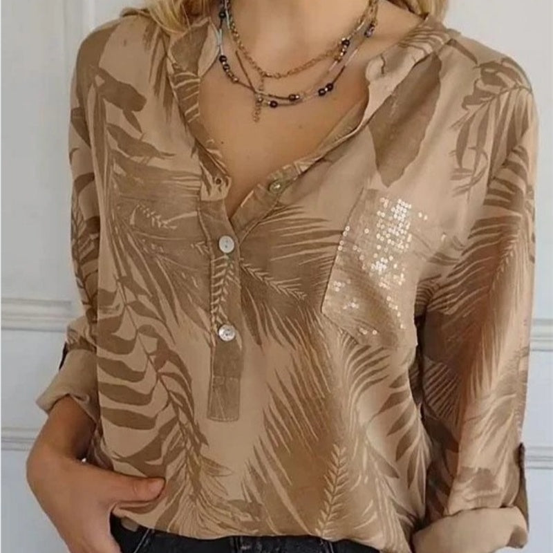 🔥2025 HOT SALE - 50% OFF🔥Women's Fashion V-Neck Printed Top
