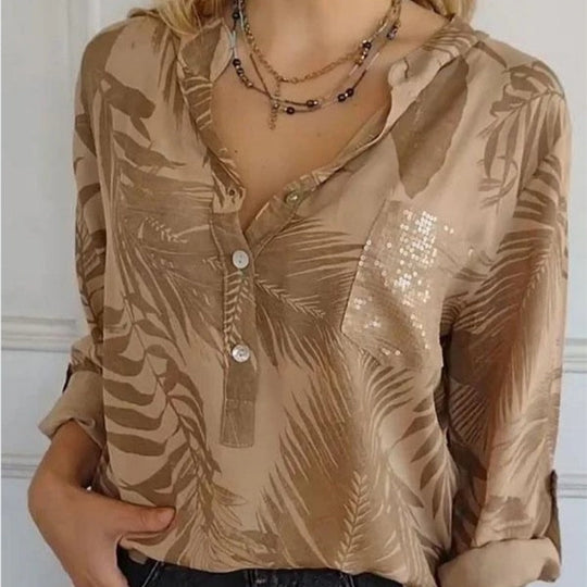 🔥2025 HOT SALE - 50% OFF🔥Women's Fashion V-Neck Printed Top