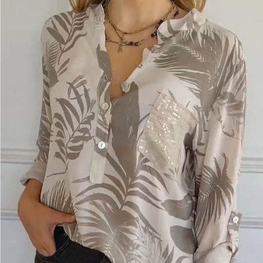 🔥2025 HOT SALE - 50% OFF🔥Women's Fashion V-Neck Printed Top