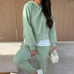 💜Trendy & Cozy🧥Women's Hooded Patchwork Sweatshirt Suit - Your Casual Day Essential!
