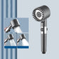 Home Essential Multi Functional High Pressure Shower, 3-Speed Massage, One-Touch Water Stop, Universal Interface, Stainless Steel Panel, Hose Holder & Filter Element