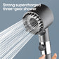Home Essential Multi Functional High Pressure Shower, 3-Speed Massage, One-Touch Water Stop, Universal Interface, Stainless Steel Panel, Hose Holder & Filter Element
