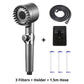 Home Essential Multi Functional High Pressure Shower, 3-Speed Massage, One-Touch Water Stop, Universal Interface, Stainless Steel Panel, Hose Holder & Filter Element