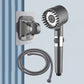 Home Essential Multi Functional High Pressure Shower, 3-Speed Massage, One-Touch Water Stop, Universal Interface, Stainless Steel Panel, Hose Holder & Filter Element