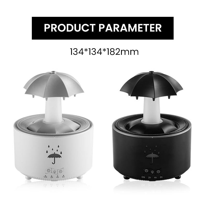 🌈💧7 färger roterande regndroppsaromaterapiluftfuktare💧🌈Färgglad ljusshow med doftande dimma som skapar en drömsk hematmosfär