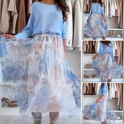 Jodie Tulle Floral Print Elastic Waist A-line Midi Skirt - Romantic & Versatile for Every Occasion