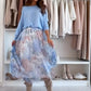 Jodie Tulle Floral Print Elastic Waist A-line Midi Skirt - Romantic & Versatile for Every Occasion