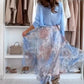 Jodie Tulle Floral Print Elastic Waist A-line Midi Skirt - Romantic & Versatile for Every Occasion