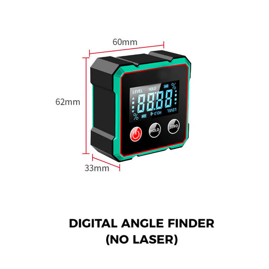 ⚡Pro 3-in-1 Magnetic Digital Angle Finder + Laser, Auto-Rotate Display, ±0.1° Precision, Strong 4-Side Magnets for Table Saws & Woodworking