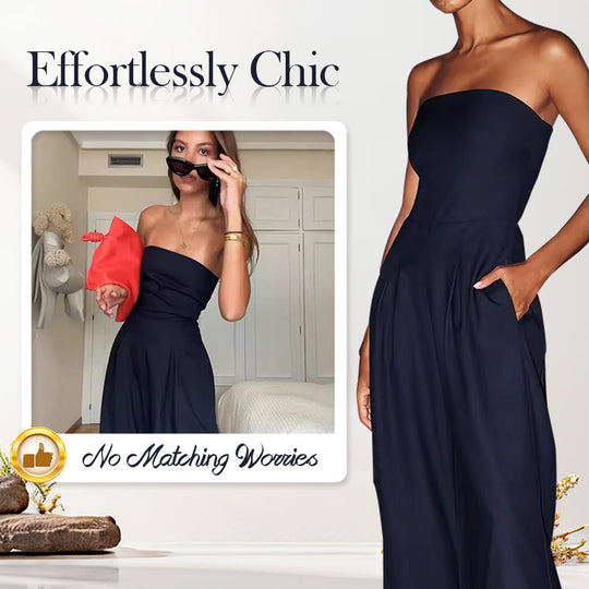 ✨Saldi caldi✨Tuta da donna con spalle scoperte e gamba larga 👑 Questa tuta ti farà sentire una regina!