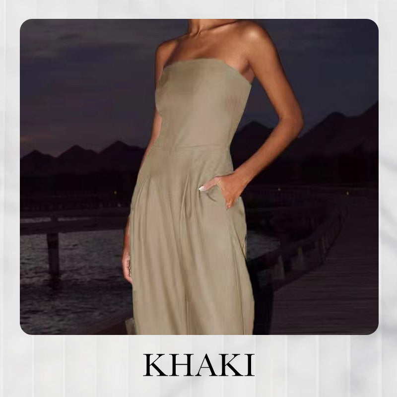 ✨Saldi caldi✨Tuta da donna con spalle scoperte e gamba larga 👑 Questa tuta ti farà sentire una regina!