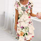 🌷【Instagram Famous】Multi-plant Floral Print Cascade Dress 🌸 | 3D Floral Illusion Print | Built-in Shapewear Silhouette | Machine Washable (Petite & Plus Sizes)