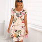 🌷【Instagram Famous】Multi-plant Floral Print Cascade Dress 🌸 | 3D Floral Illusion Print | Built-in Shapewear Silhouette | Machine Washable (Petite & Plus Sizes)