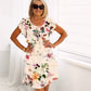 🌷【Instagram Famous】Multi-plant Floral Print Cascade Dress 🌸 | 3D Floral Illusion Print | Built-in Shapewear Silhouette | Machine Washable (Petite & Plus Sizes)