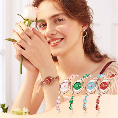 ✨【PETITE PERFECT】Women's Colored Zircon Bracelet Watch⌚ | Ultra-Thin | Gift Box Included