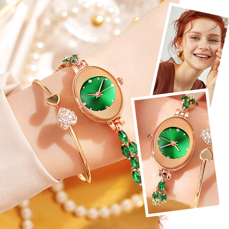 ✨Montre-bracelet pour femme avec zircon coloré⌚ | Comprend 4 bracelets de couleur&Coffret cadeau