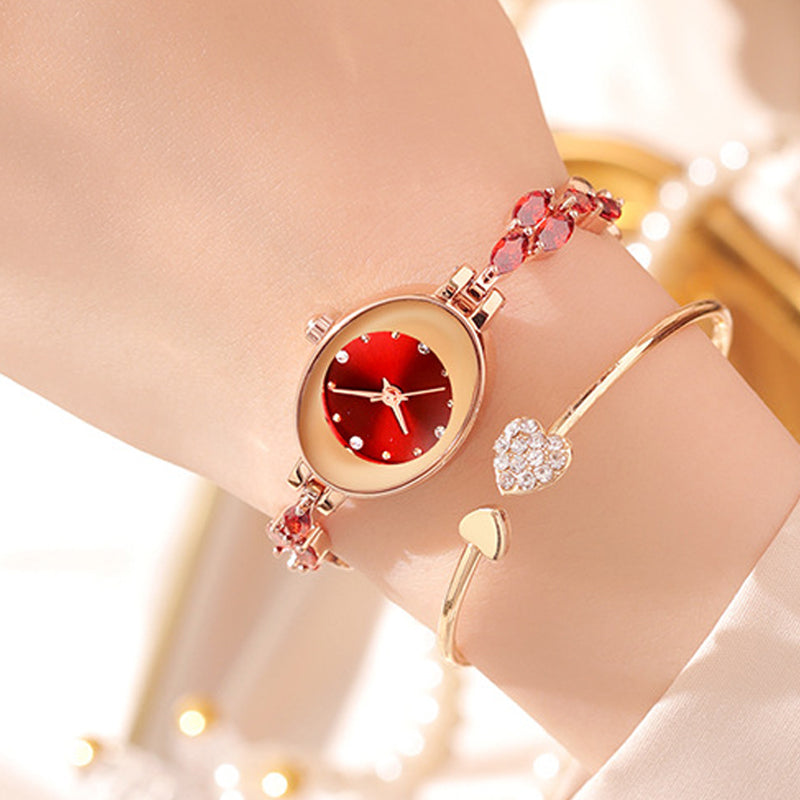 ✨Montre-bracelet pour femme avec zircon coloré⌚ | Comprend 4 bracelets de couleur&Coffret cadeau