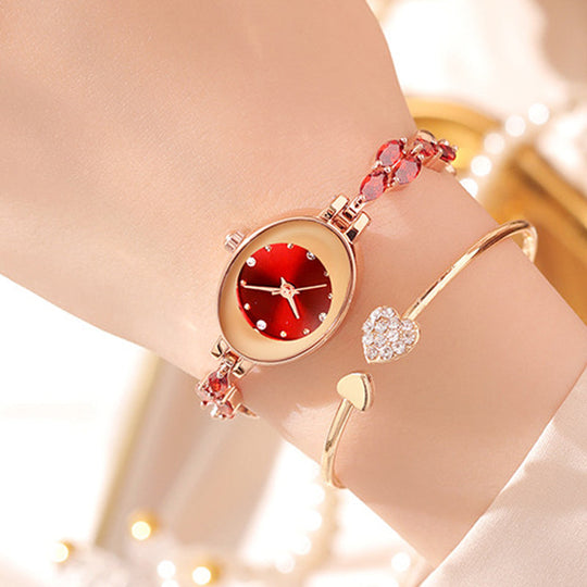 ✨Montre-bracelet pour femme avec zircon coloré⌚ | Comprend 4 bracelets de couleur&Coffret cadeau