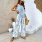 🔥 Hot Sale 50% OFF🌺Women's Trendy Print 2 Piece Outfits Sleeveless Top & Pants | V-Cut Top + High-Waist Pants | Trendy Loungewear