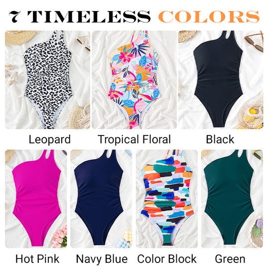 Costume da bagno intero da donna con spalline sottili e cut-out - Aumenta la sicurezza & Design avvolgente