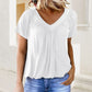 🎀Women's Casual Pleated V-Neck Short-Sleeve Top🥐 | Effortless Tuck Design | Wrinkle-Free Office Wear