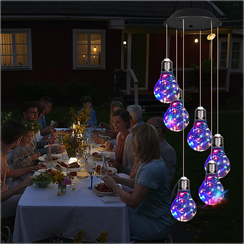 🌠2025 New design🌠💡Colorful LED Solar-Powered Light Bulb Wind Chimes🌈