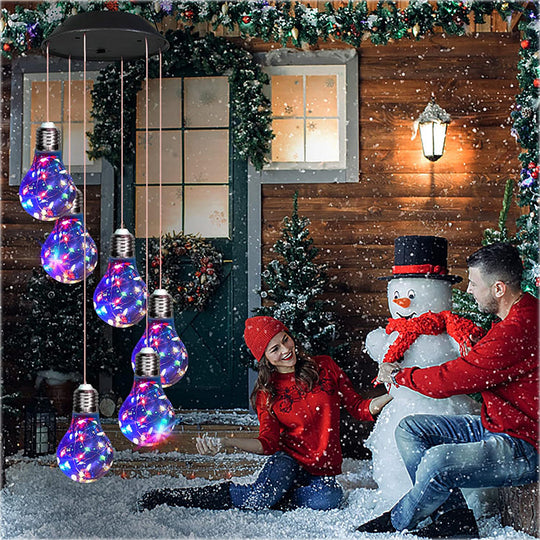 🌠2025 New design🌠💡Colorful LED Solar-Powered Light Bulb Wind Chimes🌈