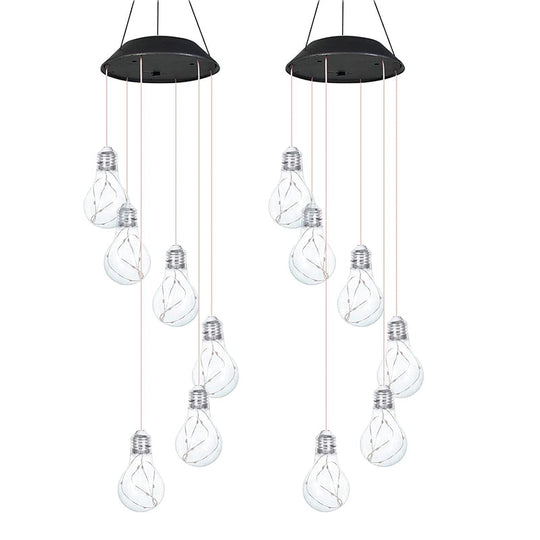 🌠2025 New design🌠💡Colorful LED Solar-Powered Light Bulb Wind Chimes🌈