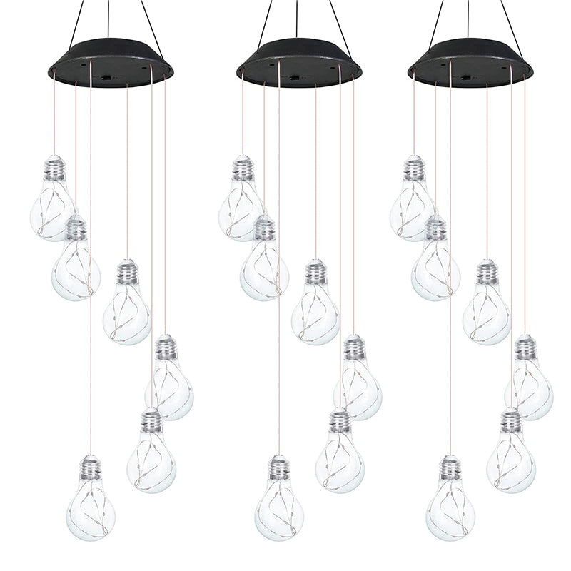 🌠2025 New design🌠💡Colorful LED Solar-Powered Light Bulb Wind Chimes🌈