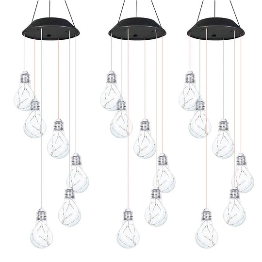 🌠2025 New design🌠💡Colorful LED Solar-Powered Light Bulb Wind Chimes🌈