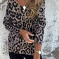 💖【RETRO READY】Women's Leopard Print Crew Neck Stretch Top🐆 | Breathable Cotton Blend