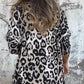 💖【RETRO READY】Women's Leopard Print Crew Neck Stretch Top🐆 | Breathable Cotton Blend