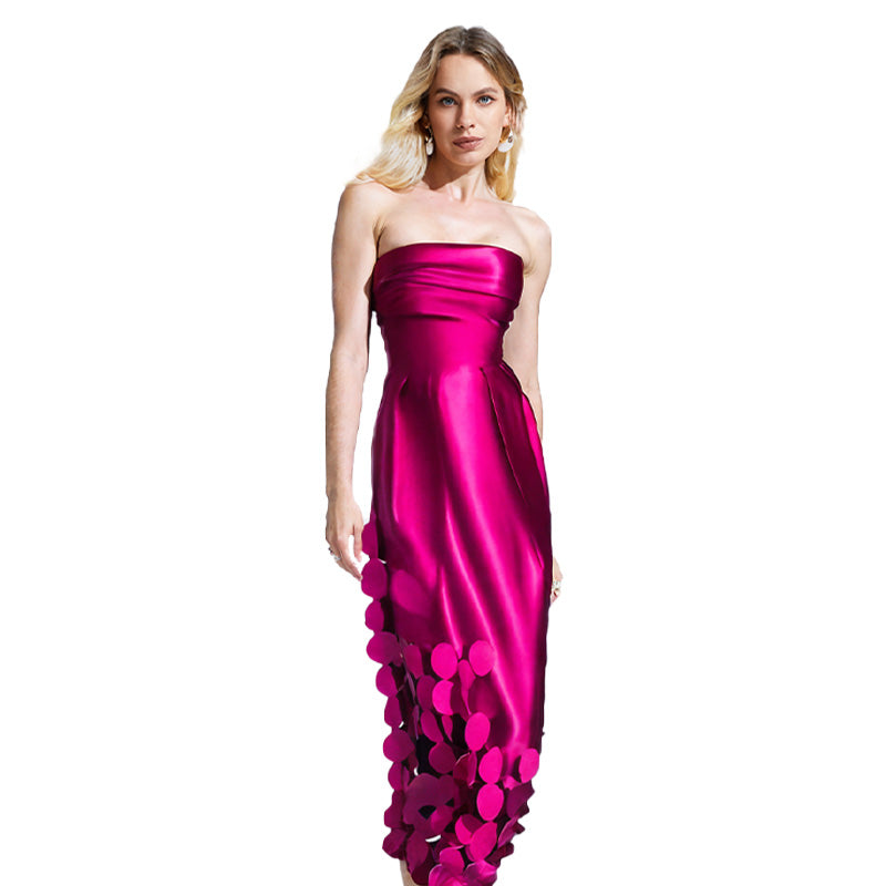 ✨Ny ankomst✨Off-Shoulder Formel Kjole med Prikker og Splicede Skulderfrie Løse Halsedisser | Alsidig & Smigrende | Perfekt til bryllupper og fester & Datoer