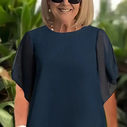 🦋【50 % RABATT】Bezauberndes asymmetrisches Top & Set mit weiten Hosenbeinen🦋 | Selbstglättendes Material | Diagonale Nahttechnologie | Hochgeschnittene Hose mit weitem Bein