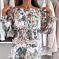 😍Hot Sale 50% OFF🏝️Floral Print Off-Shoulder Top & Maxi Skirt Two-Piece Set | UPF50+ Fabric | Hidden Waist Cinch (S-5XL)