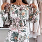 😍Hot Sale 50% OFF🏝️Floral Print Off-Shoulder Top & Maxi Skirt Two-Piece Set | UPF50+ Fabric | Hidden Waist Cinch (S-5XL)