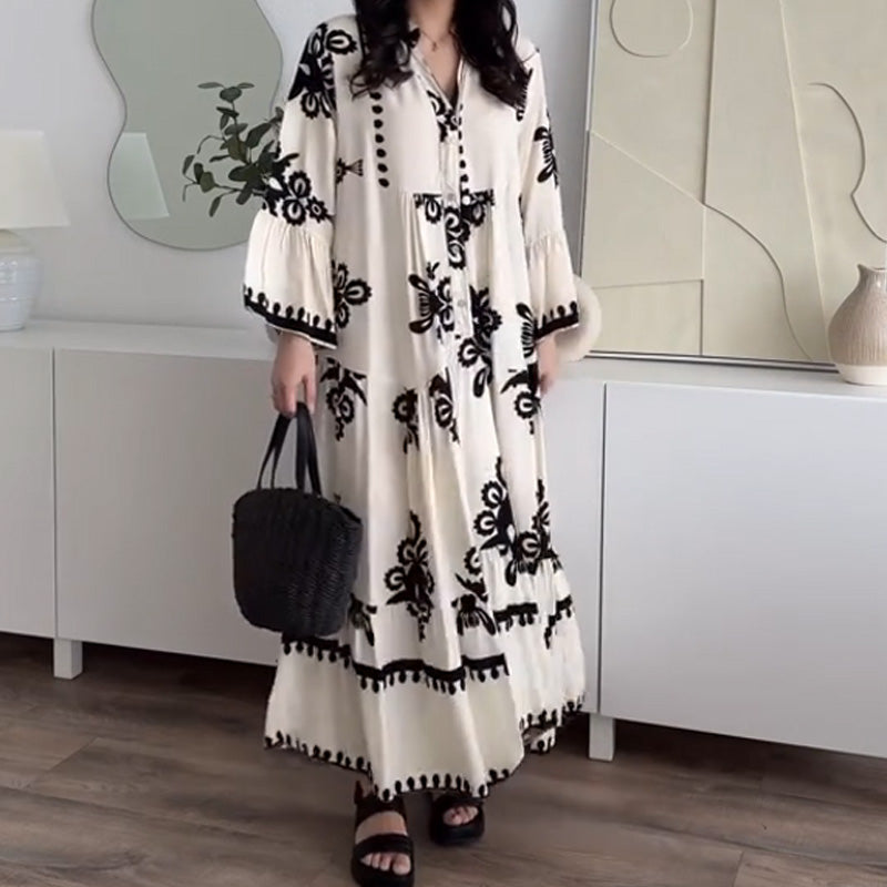 💕Limited Sale 50% OFF💕Women's Loose Fit Ruffle Hem Midi Dress | Loose Fit + Breathable Linen