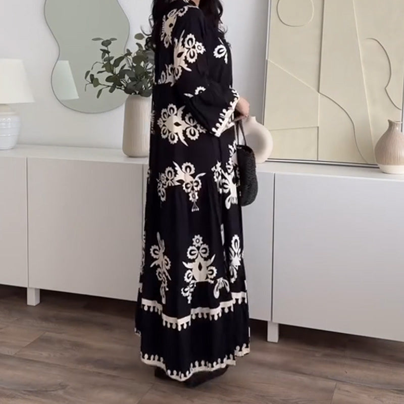 💕Begränsad rea 50% RABATT💕Damklänning med lös passform och volangkant i midimodell | Lös passform + linne med andningsfunktion