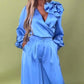 🌸NEW HOT SALE🌸Effortless Elegance! ✨ Women’s V-Neck Top & Wide-Leg Pants 2-Piece Set💃 – Chic & Comfortable!
