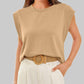 🔥Summer Hot Sale 50% Off 🩷 Solid Color Round Neck Cap Sleeve Top