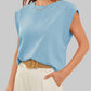 🔥Summer Hot Sale 50% Off 🩷 Solid Color Round Neck Cap Sleeve Top