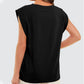 🔥Summer Hot Sale 50% Off 🩷 Solid Color Round Neck Cap Sleeve Top