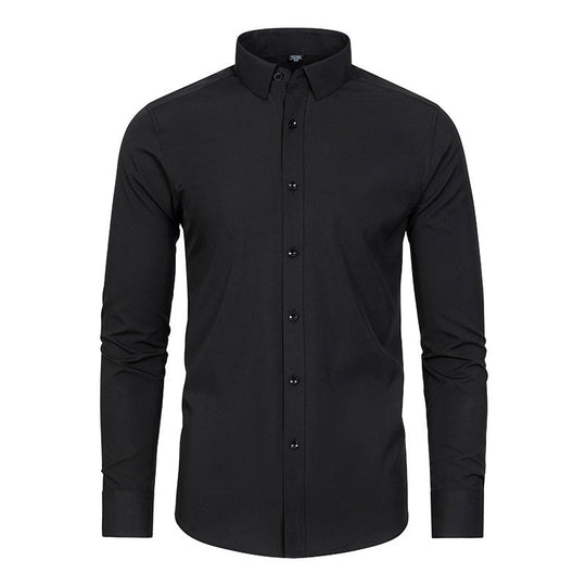 ✨Offre à durée limitée : 50 % de réduction✨Chemise extensible unie soyeuse et infroissable pour homme👔
