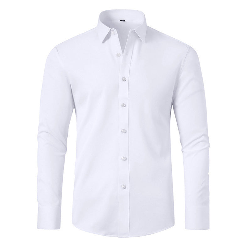 ✨Offre à durée limitée : 50 % de réduction✨Chemise extensible unie soyeuse et infroissable pour homme👔