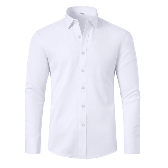 ✨Offre à durée limitée : 50 % de réduction✨Chemise extensible unie soyeuse et infroissable pour homme👔