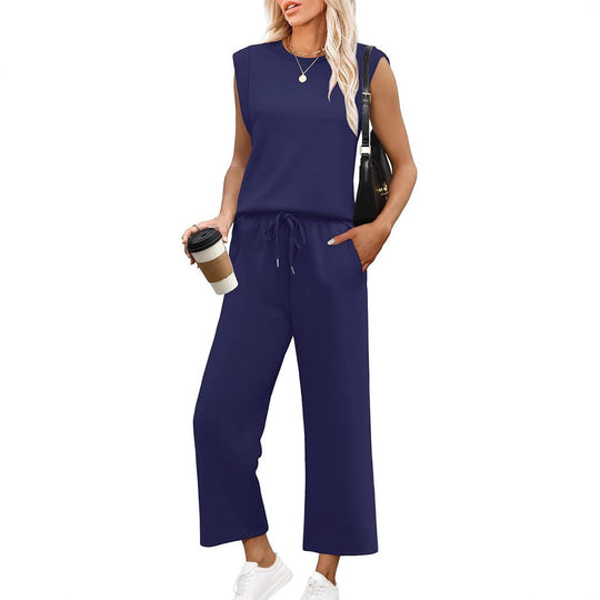 Women's  Sleeveless Top & Wide-Leg Pants 2-Piece Set