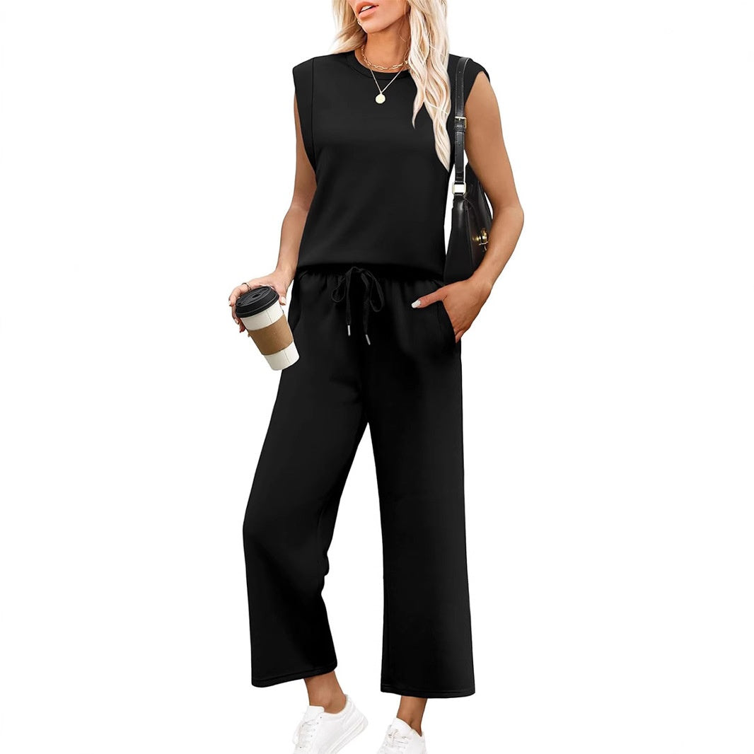 Women's  Sleeveless Top & Wide-Leg Pants 2-Piece Set