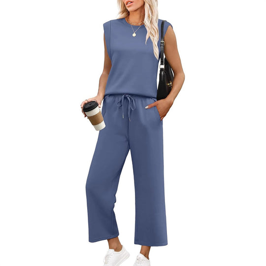 Women's  Sleeveless Top & Wide-Leg Pants 2-Piece Set