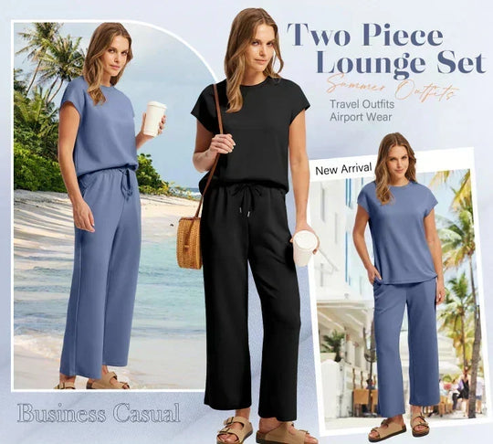 Women's  Sleeveless Top & Wide-Leg Pants 2-Piece Set